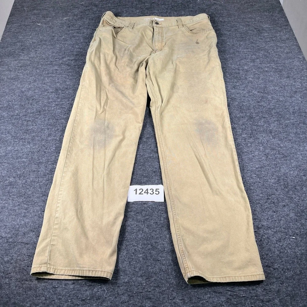 Carhartt Relaxed Straight Rigby Pants Mens 38x34 Brown Cotton Stretch Workwear